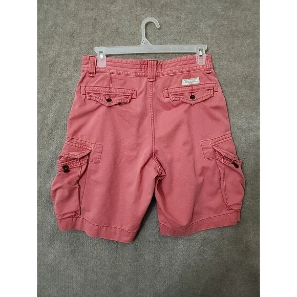 Polo Ralph Lauren Cargo Shorts Mens 32 Pink Relaxed Fit Hiking Heavyweight - Picture 4 of 8